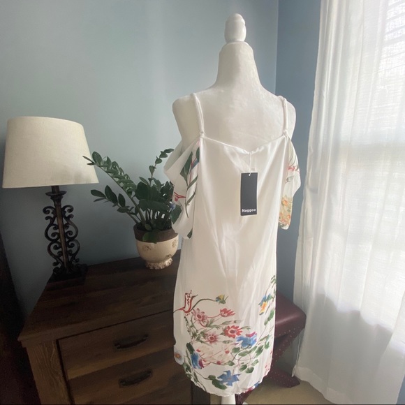 Naggoo Summer Chiffon Floral Off Shoulder Dress - Picture 5 of 5